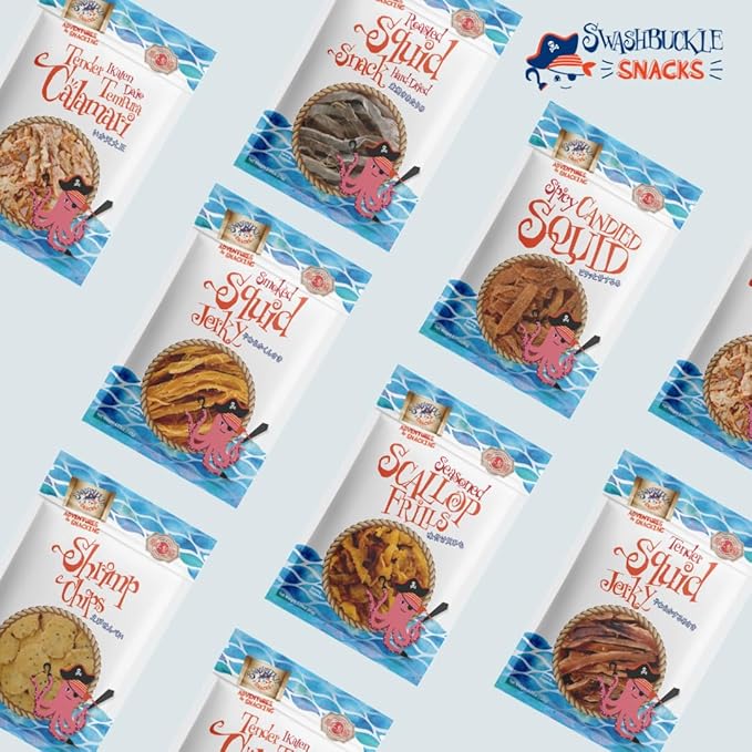 Crispy Tempura Fish Chips Garlic and Sesame Flavor 5.29oz (150g), Made in Japan by Swashbuckle Snacks