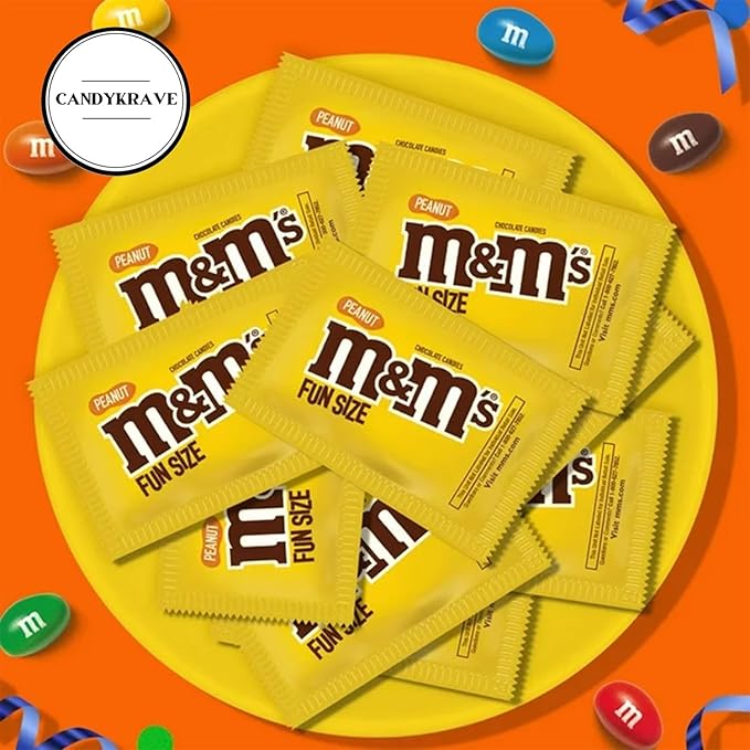 M&M Peanuts & Milk Chocolate Candy - 2 lbs Bulk Pack - Individually Wrapped Fun Size Candy for Freshness - Colorful Delicious Sweets for Kids, Adults, Pantry, Office & Birthdays