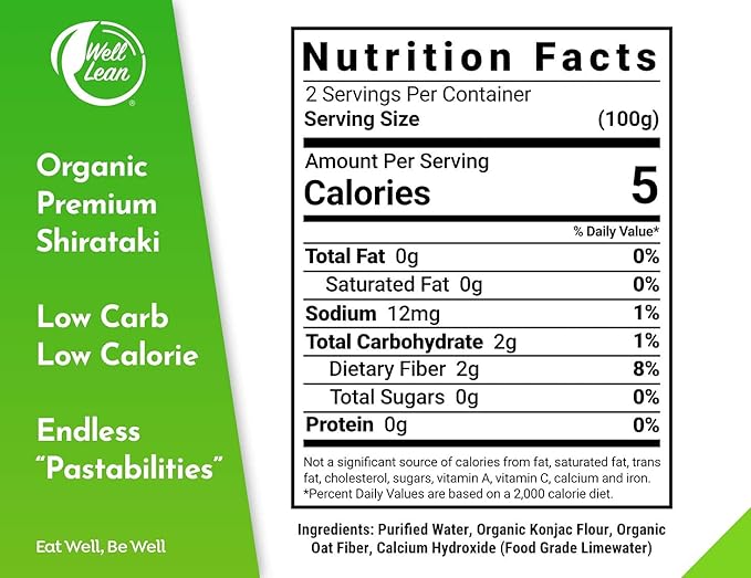 Well Lean Organic Udon, Premium Shirataki Konjac Udon, USDA Organic, 100% Plant Based, Keto Friendly, Zero Net Carb, Non-GMO, Ready to Eat, Low Calorie, Gluten Free, Vegan, Diet, 6 Pack, 57.1 oz…