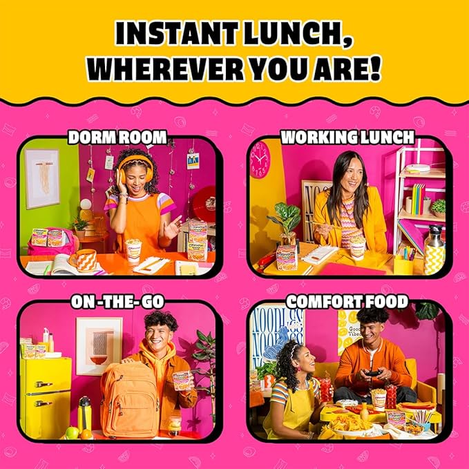 Maruchan Instant Lunch Ramen Noodles, Hot & Spicy Shrimp Flavor – Japanese-Style Instant Noodle Soup, Quick & Easy Meal – 2.25 Oz Cup, Pack of 12