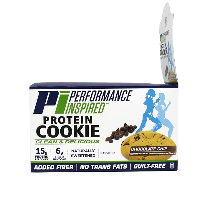 Performance Inspired Nutrition Protein Cookie - Contains: BIG 15G Isolate Protein - 6G Of Fiber - All Natural - Guilt Free - No Artificial Ingredients - Chocolate Chip Flavor - 12 Count