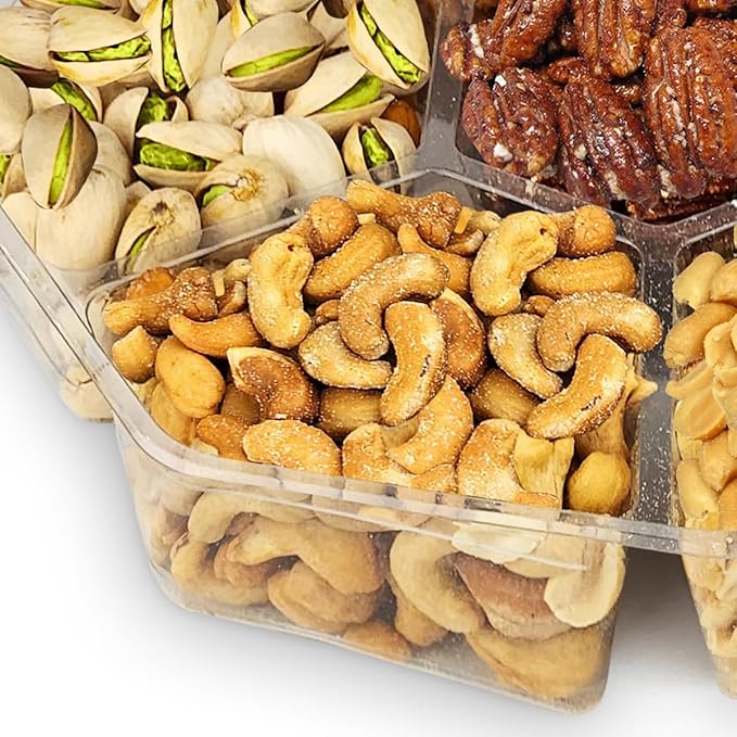 Valentines Day Nuts Gift Basket - Gourmet Food Gift Basket With a Variety of Freshly Roasted Nuts - Beautifully Packaged Gift for Birthday, Sympathy. (Large Family Pack)