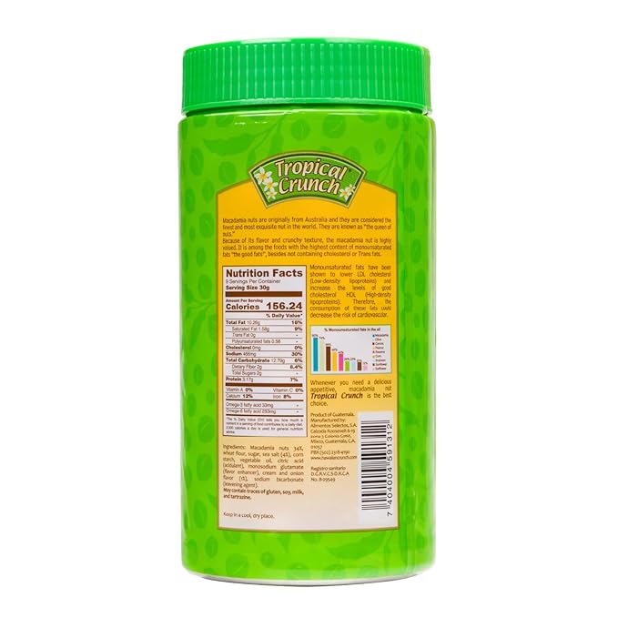 Tropical Crunch Macadamia Sour Cream & Onion – Oven-Baked Gourmet Snack, Savory Flavor, 270g