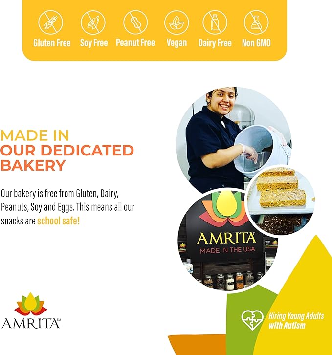 Amrita Mango Coconut High Protein Bars, 15g Plant Based Protein, Gluten-Free, Dairy-Free, Nut-Free, Low-Sugar Meal Replacement Bars, Vegan Snacks, 12 Bars