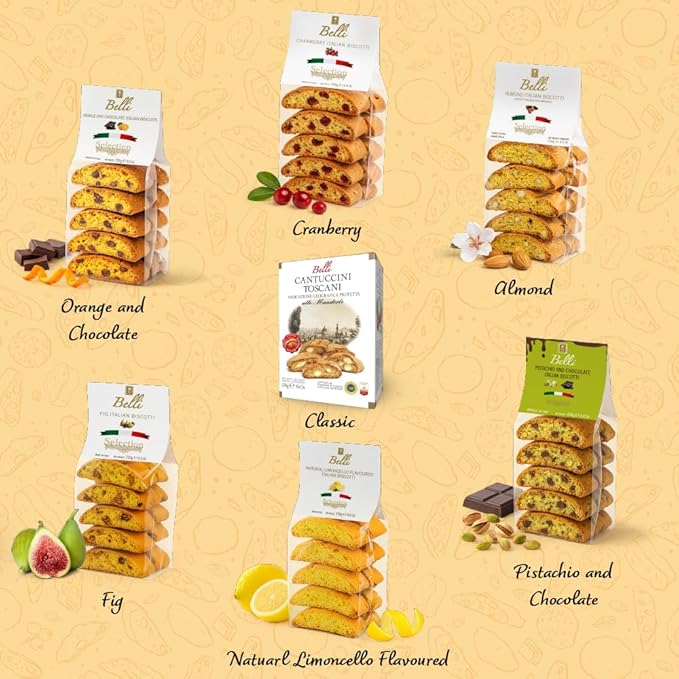 Italian Orange and Chocolate Biscotti | Made in Tuscany, Italy | Belli Traditional Semi Soft Biscuits