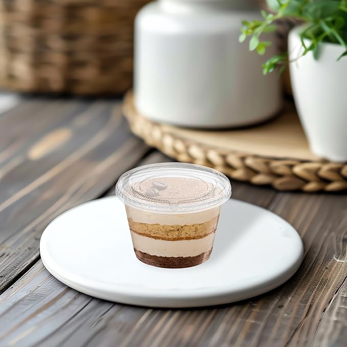 Smarty Had A Party Plastic Portion Cups with Lids 5.5 oz, 1250 Sets Clear Disposable Portion Cups for Food Service, Catering, Takeout & Portion Control