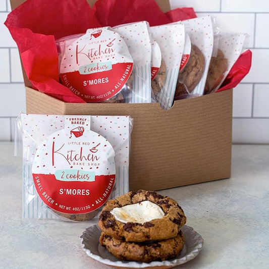 Fresh Baked S'mores Cookies - 1 dozen - Gourmet Gift Box – Gifts For Men & Women – Soft Cookies - Little Red Kitchen Bake Shop