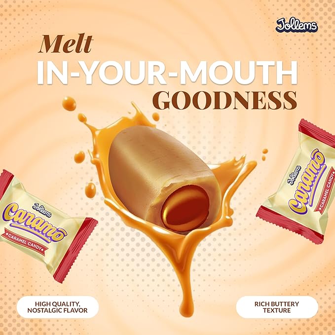 Jollems Caramô Caramel Candy | Individually Wrapped | 2 Pound Bulk Bag