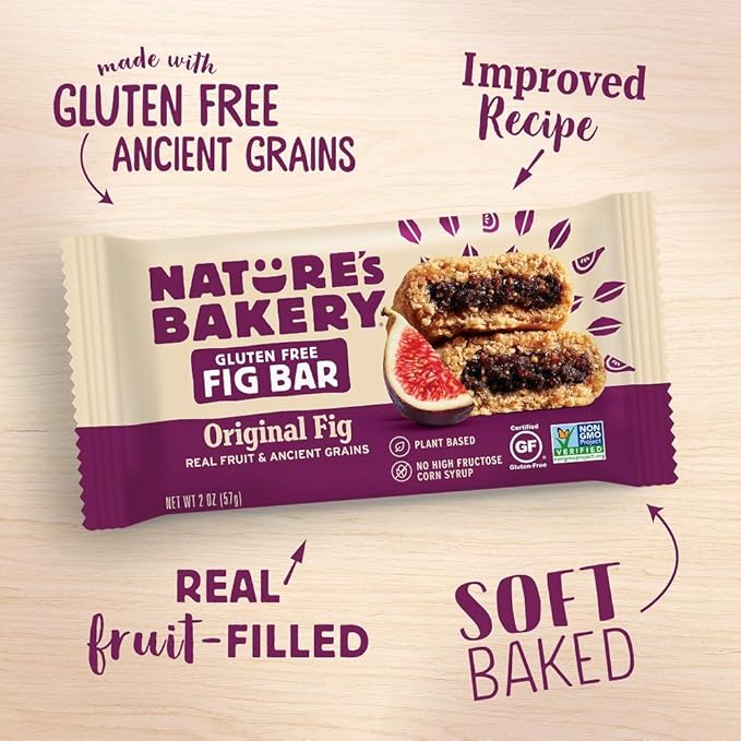 Nature’s Bakery Gluten Free Fig Bars, Original Fig, Real Fruit, Vegan, Non-GMO, Snack bar, 7 boxes with 12 twin packs (84 twin packs)