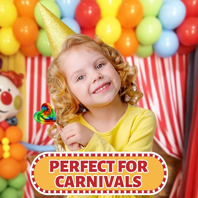 Carnival Lollipops Rainbow Twist, Swirls, and Round Lolly-pops Unicorn Party Favors - Individually Wrapped Rainbow Candy Suckers & Lollipops Great for Birthday Parties, Pinata, 50 Count