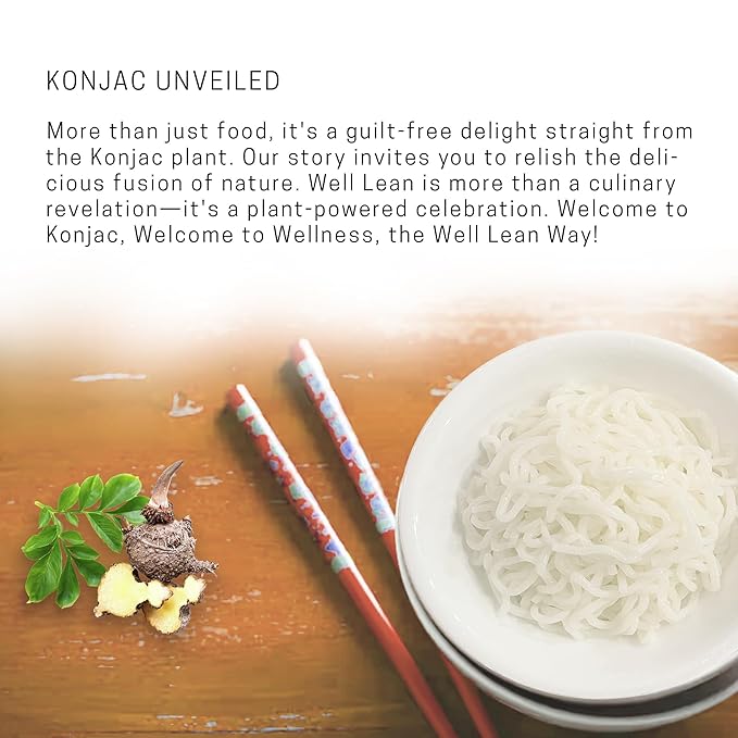 Well Lean Organic Konjac Shirataki Noodles - Zero Carb, Keto Pasta, USDA Organic Healthy Noodles - Low Carb Pasta - 100% Plant-Based, Ready to Eat - 6 Pack (12 Servings)