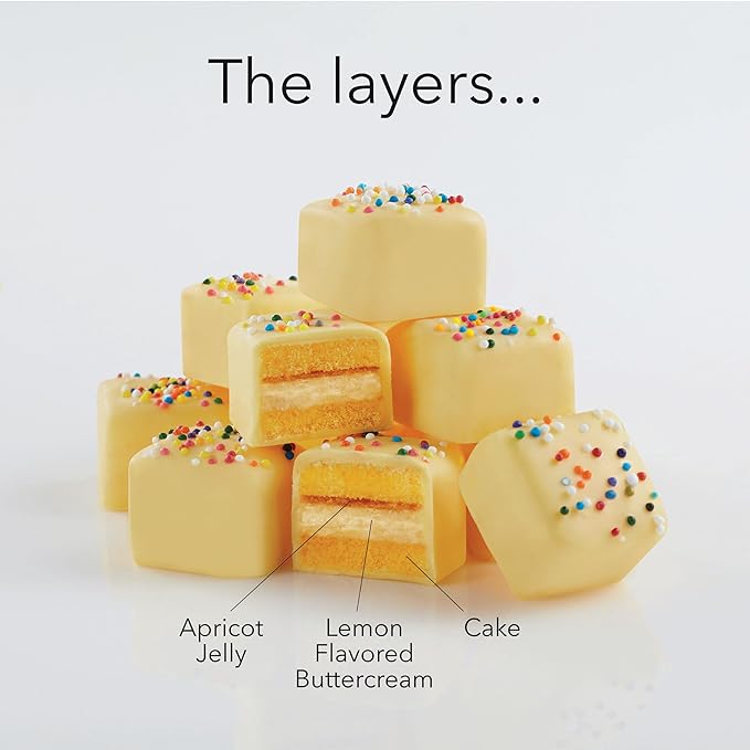 The Wisconsin Cheeseman Mini Easter Petits Fours: A Delightful Cake Assortment of Decadent Petit Four Layer Cakes, and Gourmet Easter Treats - A Gift of 36 (.25 oz. each) for Your Easter Basket