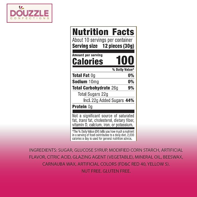 DOUzzle Valentines Day Sweet Treats, Hot Sparx Red Cinnamon Candy Sticks, Chewy Candies (1 Pack) Party Favor, Goodie Bag & Pinata Filler - Gluten & Nut Free, Kosher Parve