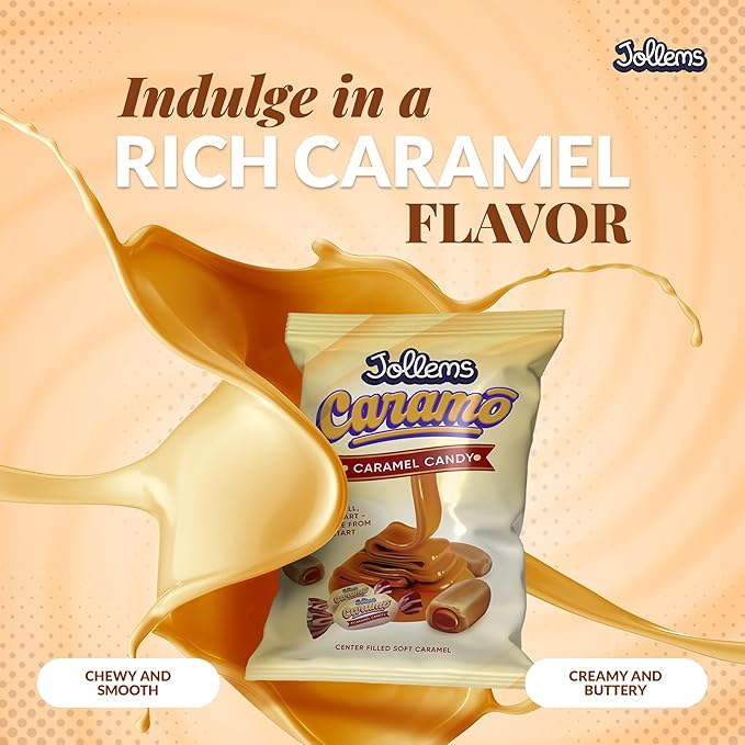 Jollems Caramô Caramel Candy | Individually Wrapped | 2 Pound Bulk Bag