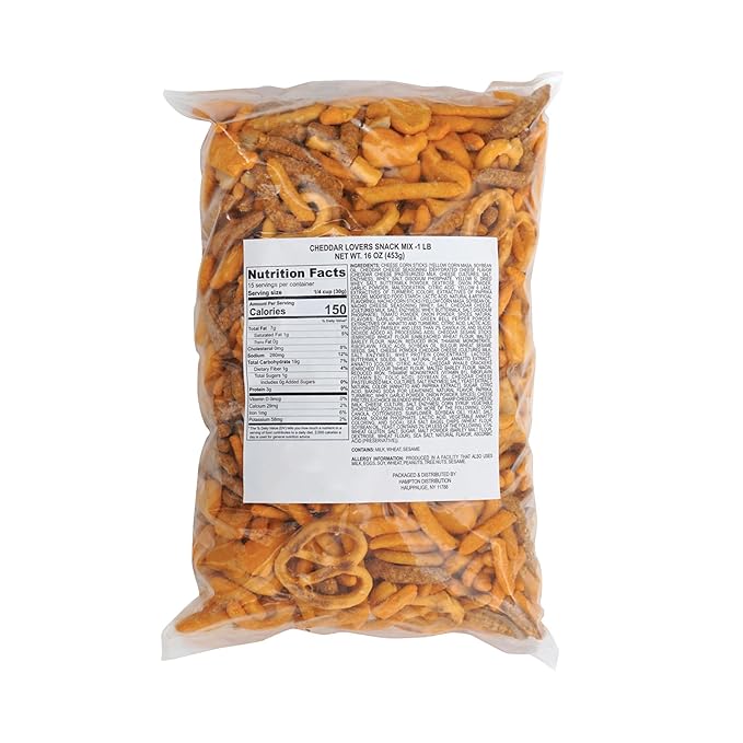 Cheddar Lovers Snack Mix, 1 Pound Bulk Bag, Hampton Distribution