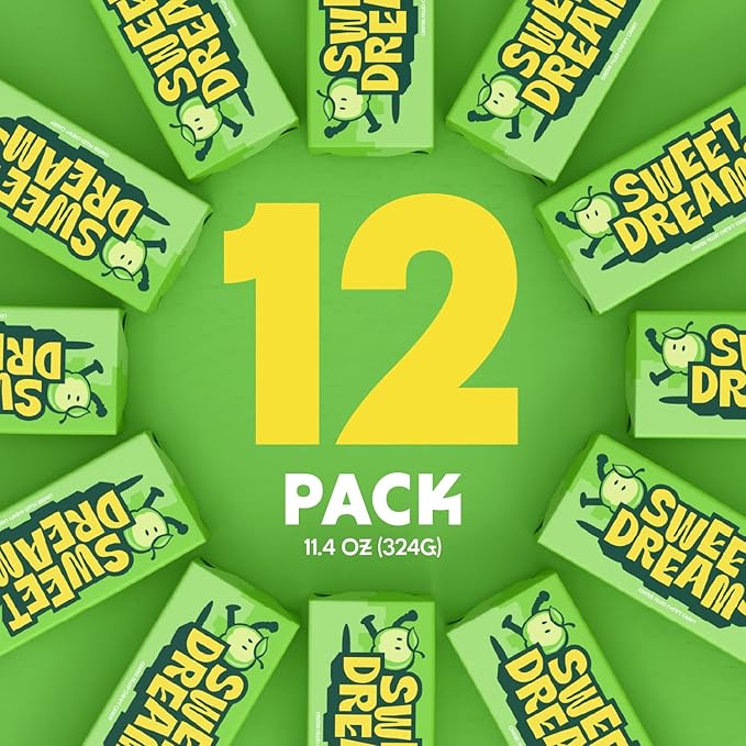Sweet Dreams Center Filled Soft Chewy Candy Individually Wrapped, Gluten-Free Candies Party Size, Bulk Fruit Chews Candy for Kids - Sour Apple Flavor - 2 Pack, 12 Sticks Per Bag- 8 Pieces Per Stick- 192 Total Pieces