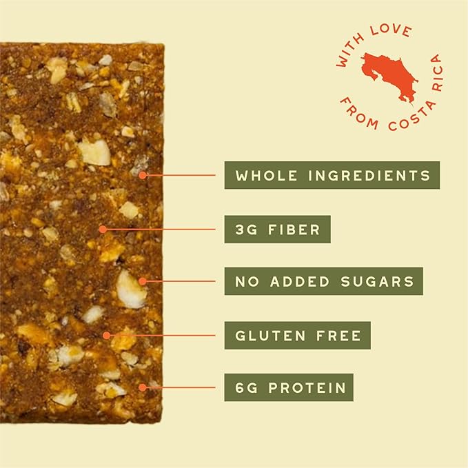 PEJI BAR Superfood Energy Bars | Tropical Crunch Banana Pineapple Flavor | Gluten Free, 6g Protein, Fiber, Whole Ingredients, No Sugar Added | Adventure Ready Snack, 12 Count