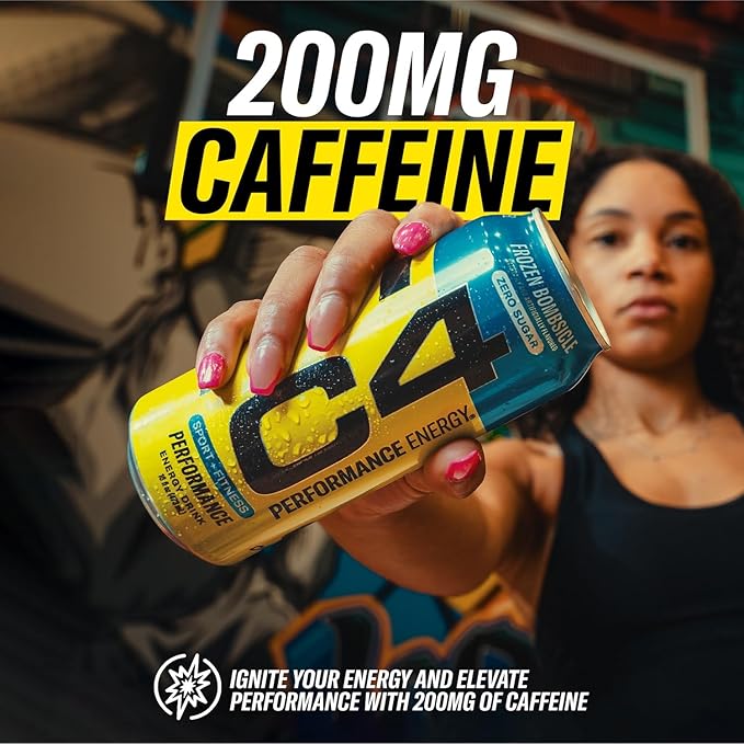 C4 Energy Carbonated Zero Sugar Energy Drink, Pre Workout Drink + Beta Alanine, Sparkling Frozen Bombsicle, 16 Fl Oz (Pack of 12)