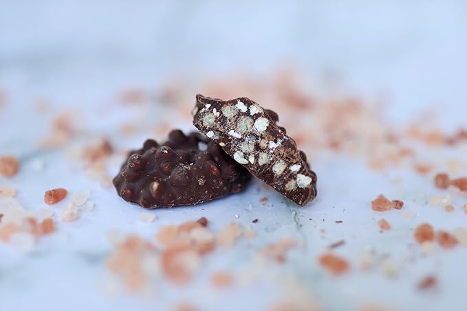 DEFI Dark Chocolate Pink Himalayan Sea Salt Crispy Superfood High-Protein Bites – 25g of Protein per Serving, Gluten-Free, Non-GMO, Kosher – Ideal On-the-Go Snack for Active Lifestyles