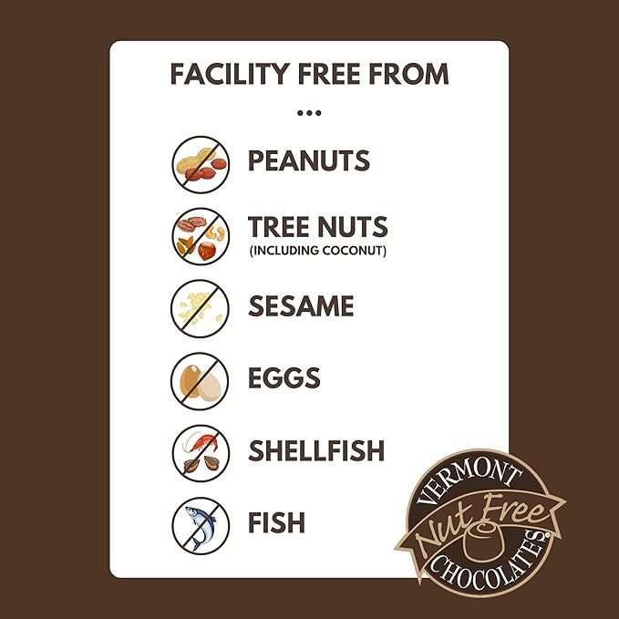 Vermont Nut Free Chocolates Boxed Chocolate Caramels (Milk Chocolate) 24-Piece, Nut-Free, Egg-Free, Kosher