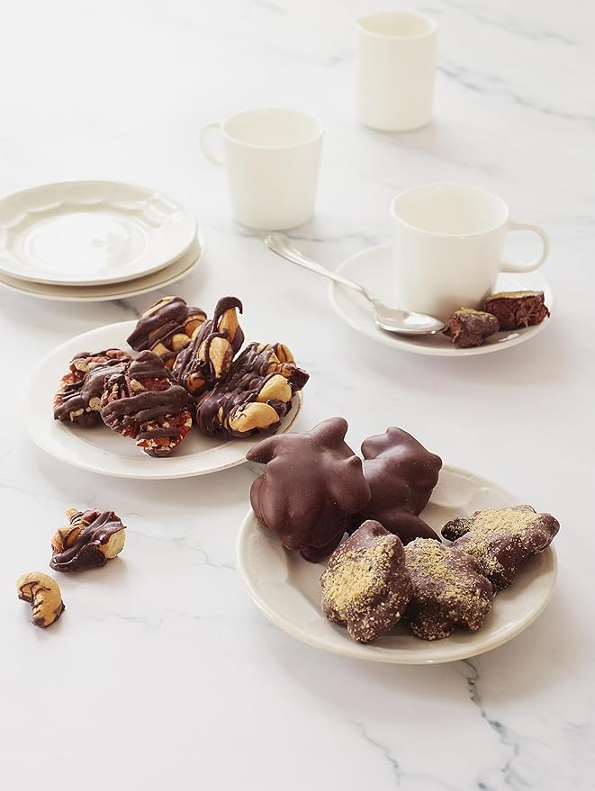 Nut Clusters Chocolate Gift Box - Assorted Caramel Brittles, Pecan Patties, Almond & Cashew Clusters, Kosher Dairy Free Nuts and Chocolates Basket, Dark Chocolate Covered Nuts Valentines Day Baskets Gifts