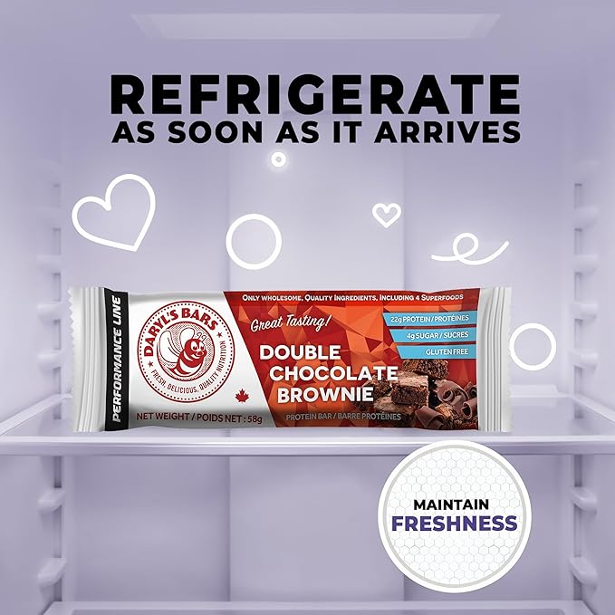 Daryl's Bars, Double Chocolate Brownie On the Go Whey Protein Bars, Gluten Free, 22gr of Protein Snack, Meal Replacement, Pack of 1