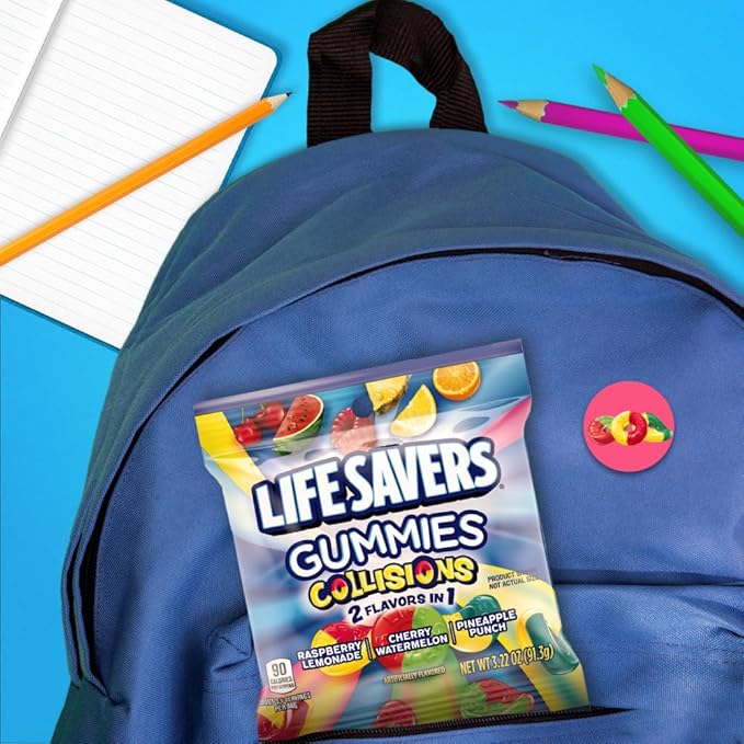 LIFE SAVERS Collisions Gummy Candy, 3.22 oz Bag (Pack of 12)