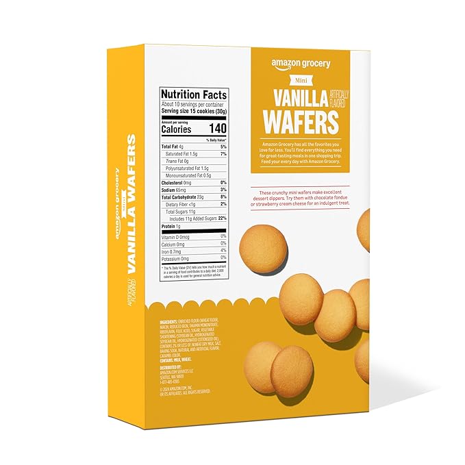 Amazon Grocery, Mini Vanilla Wafers, 11 Oz (Previously Happy Belly, Packaging May Vary)