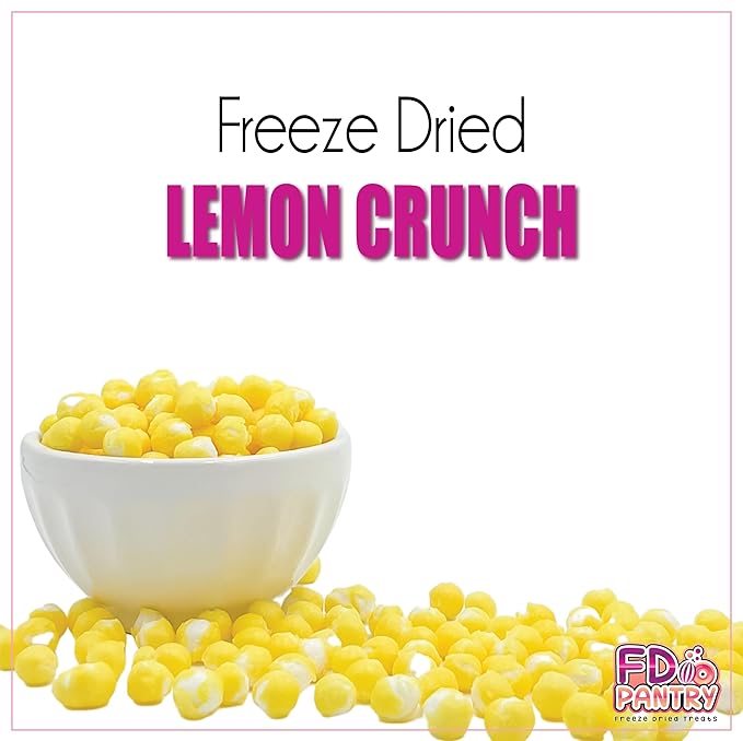 Freeze Dried Sour Lemon Crunchy Candy - 5 oz Unique Candies Delight Crunchy Treat Snack Gift Sour Heads Citrus