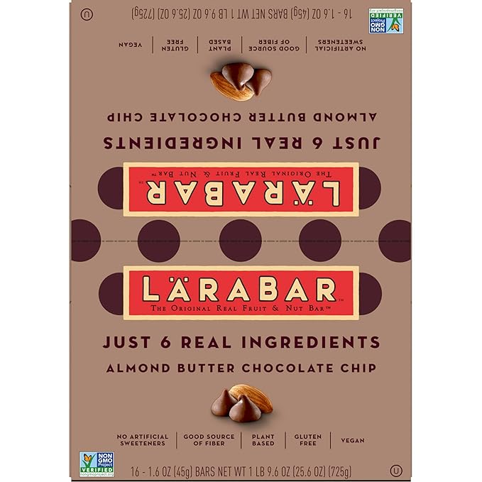 Larabar Almond Butter Chocolate Chip, Gluten Free Vegan Bars, 16 ct
