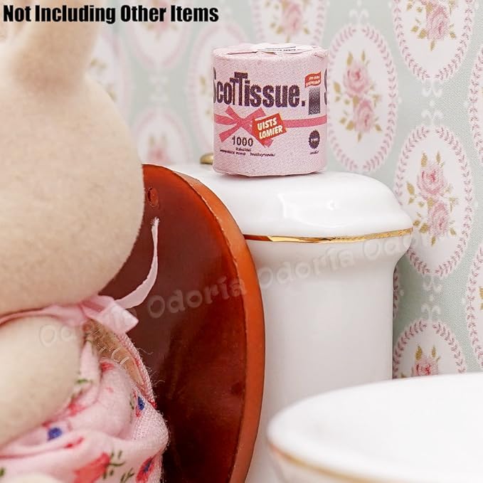 Odoria 1/12 Miniature Toilet Paper Rolls 3Pcs Dollhouse Decoration Accessories
