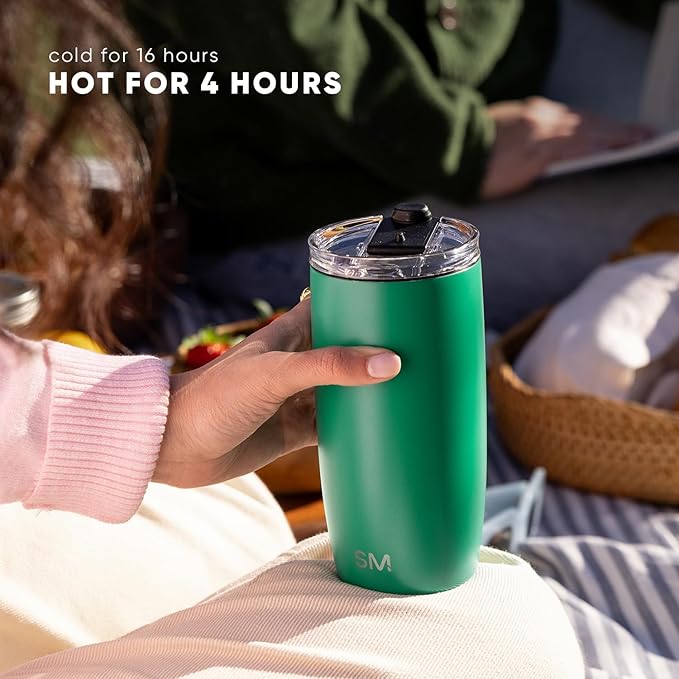 Simple Modern Travel Coffee Mug Tumbler with Flip Lid | Reusable Insulated Stainless Steel Cold Brew Iced Coffee Cup Thermos | Gifts for Women Men Him Her | Voyager Collection | 12oz | Moonlight