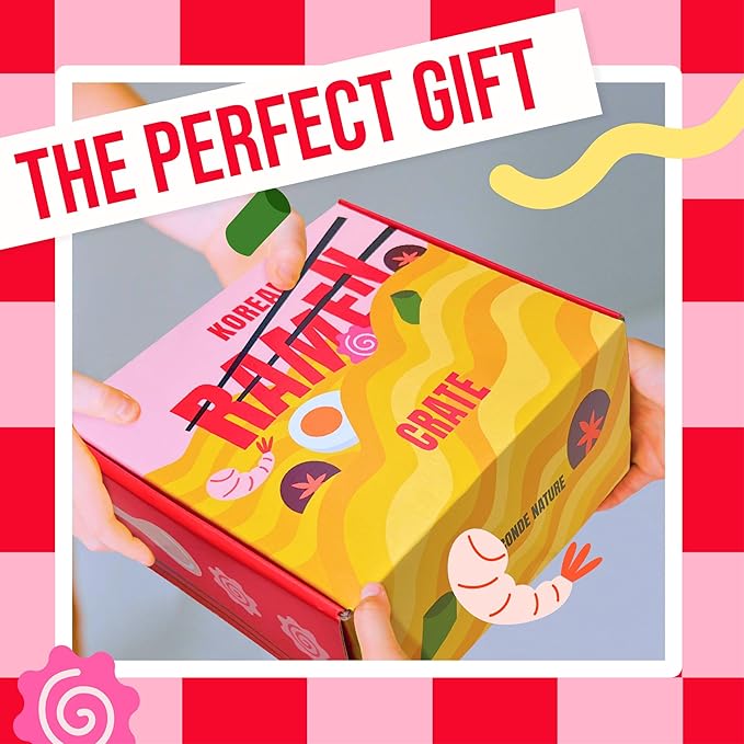 Asian Ramen Gift - Character Box | 8 Korean Ramen + 2 Chopsticks | Gift for Korean Food Box | The Spicy Noodle Challenge for Student and Adult - Journey of Korea