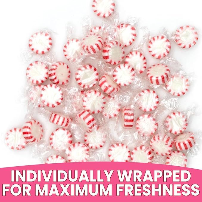 Starlight Mints Individually Wrapped 5Lbs Pack - Bulk Peppermint Candy, 400+ Hard Mint Candy - Holiday Mints Bulk Individually Wrapped Candies for Christmas or Halloween, Fresh Office Peppermints