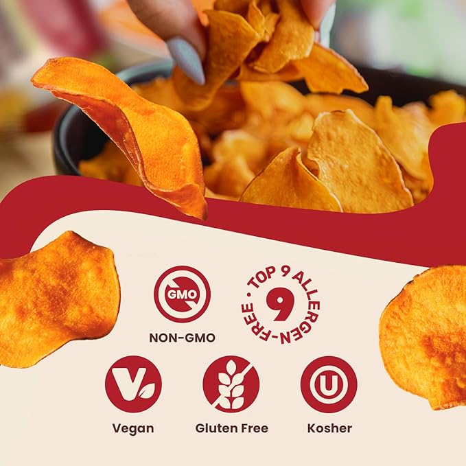 Jackson’s Sweet Potato Kettle Chips Avocado Oil Variety Pack made with Premium Oils (1.5 oz, Pack of 18) Sea Salt, Ranch, and BBQ Flavors - Allergen-friendly, Gluten Free, Vegan