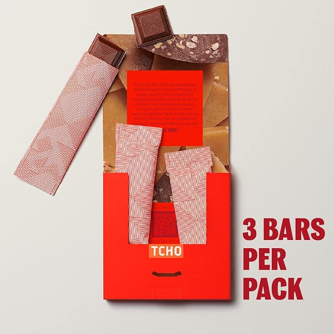TCHO Toffee Time 53% Oat Milk Chocolate Bars (5 pack) | Plant Based, Organic & Fair Trade, | Non GMO, Non-Dairy, Vegan Chocolate, Soy Free (2.5oz each)