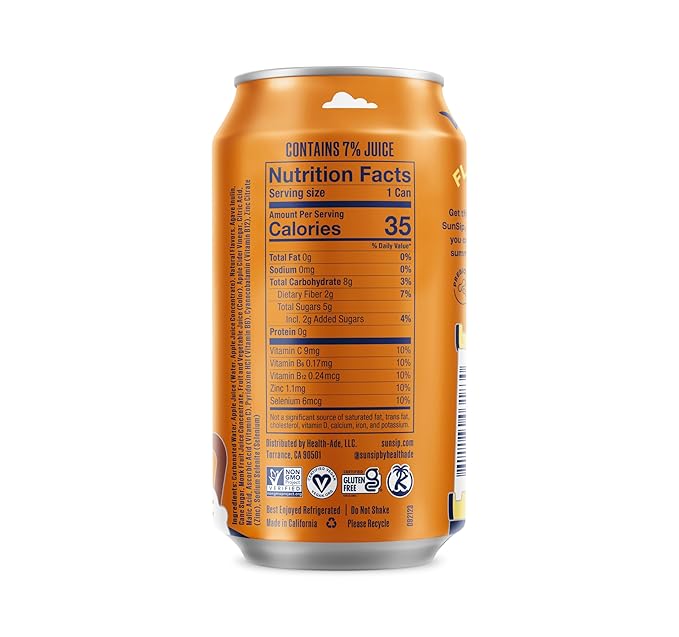 SunSip Prebiotic Soda With Benefits - Gut-Healthy Beverage with Vitamins and Minerals, 35 Calories, Soda Alternative, Naturally Sweetened with 5g of Sugar, 11.5 oz (12 Pack) Root Beer