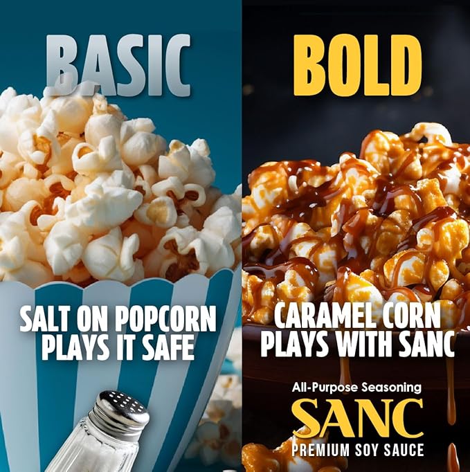 SANC All Purpose Korean Soy Sauce, 12.2 Fl Oz (Pack of 3) – Less-Sodium Salt Substitute, NON-GMO Bean, No Artificial Additives, Naturally Brewed Soy Sauce with Music Fermentation
