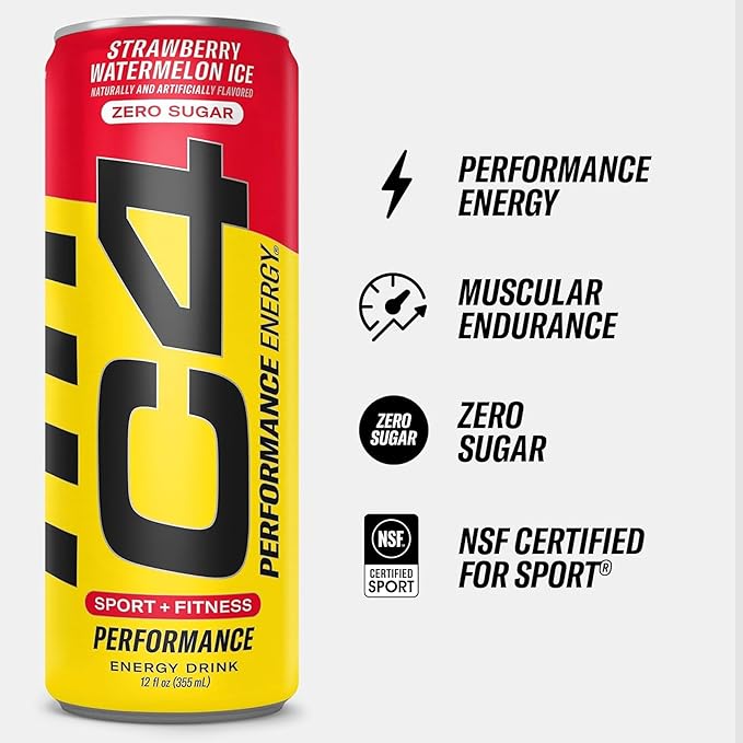 Cellucor C4 Energy Drink POPSICLE Variety Pack, Carbonated Sugar Free Pre Workout Performance Drink, 4 Flavors - Grape & Cherry Popsicle, Strawberry Watermelon Ice, Frozen Bombsicle, 12 Oz Pack of 12