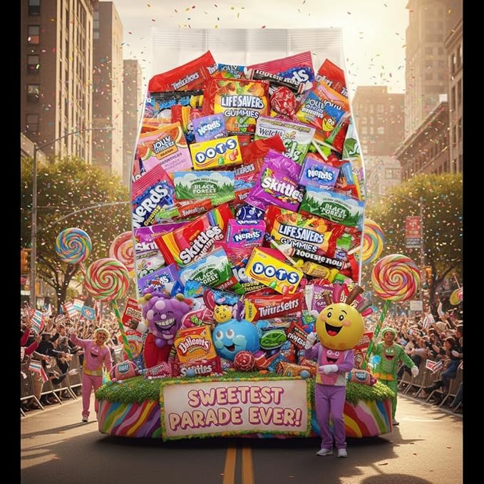 Assorted Candy Variety Pack – 8lb Bulk Candy Mix, Individually Wrapped Candies for Party Favors, Goodie Bags, Parades and Pinata Candies – 8 Pound Box of Candy