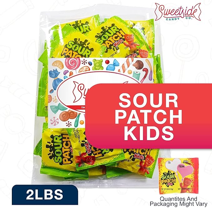 Bulk Candy Pack of SourPatch Kids Candy - Fun Size Individually Wrapped Candy for Movie Theater Candy, Holiday Stuffing Basket Fillers, Party Bags, Office, on the go Snacking, 2lb Bag