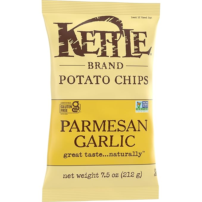 Kettle Brand Potato Chips Parmesan Garlic Kettle Chips, 7.5 Oz (Pack of 2)