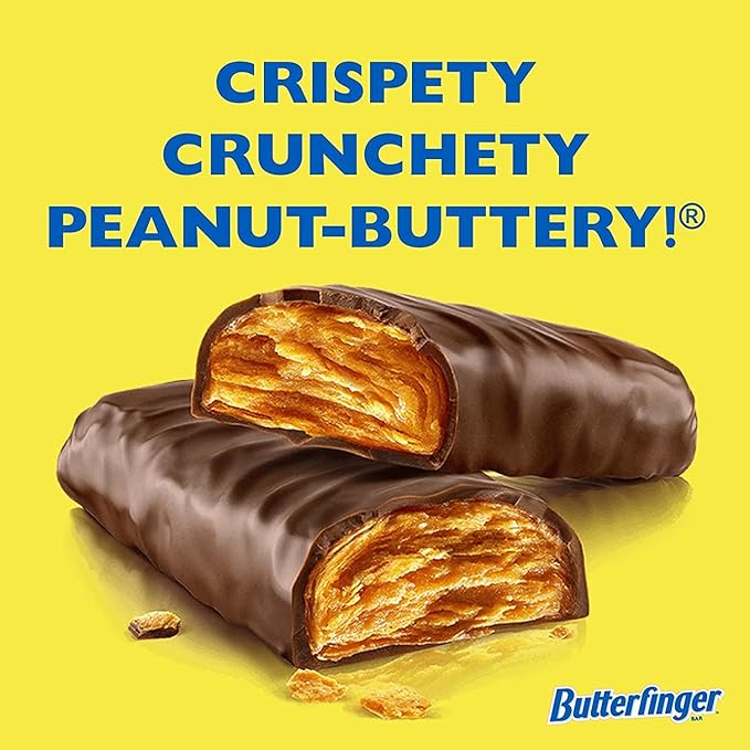 Butterfinger Bite-Sized Peanut-Buttery Chocolate-y Candy Bars, 3.5 oz Movie Theater Box (Pack of 9)