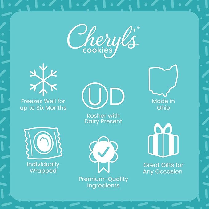 Cheryl's Cookies® Assorted Cookie Gift Box w/ 36 Individually Wrapped Chocolate Chip, Oatmeal Raisin, Chocolate, & Sugar Cookies Handmade, Perfect for Any Occasion, Family & Friends, Loved Ones
