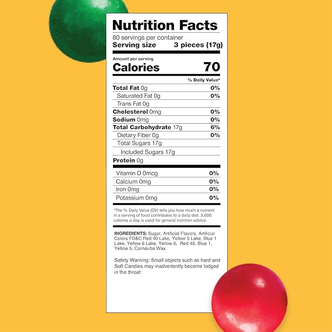Jaw Breakers Hard Candy - 3 Pound Bulk Pack (About 230 Count) - Individually Wrapped