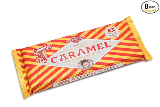 Tunnock's Real Milk Chocolate Caramel Wafers 8 Pack of 30g (Pack of 1)