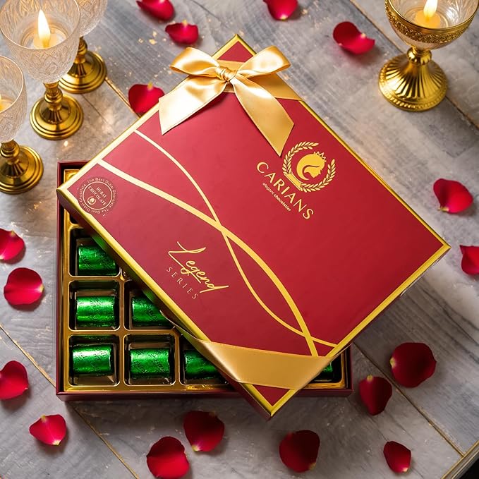 CARIANS Dubai Chocolate Gift Box, Dubai Chocolate Candy with Pistachio and Kataifi, Great for Gift Giving, Anniversary, Valentine's Day 17 Pcs