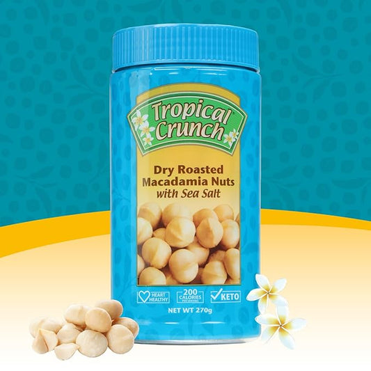 Tropical Crunch Salted Macadamia – Oven-Baked Natural Snack, Gluten-Free, Keto-Friendly, Non-GMO, 1oz