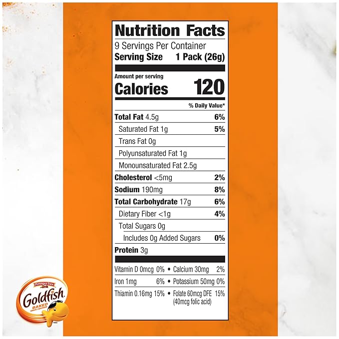 Goldfish Colors Cheddar Crackers, Snack Pack, 0.9 oz, 9 CT Multi-Pack Tray (Pack of 2)