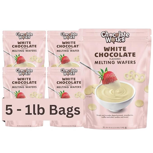 Chocolate Works Melting Chocolate Parent (1.0 lb (Pack of 5), White Chocolate)